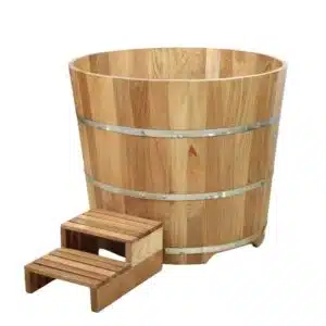 Bồn tắm gỗ sồi kiểu tròn