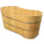 Bồn tắm gỗ thông dáng oval Bảo Long