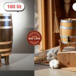 Bàn ghế thùng gỗ sồi trang trí quán rượu tại Xưởng Bảo Long