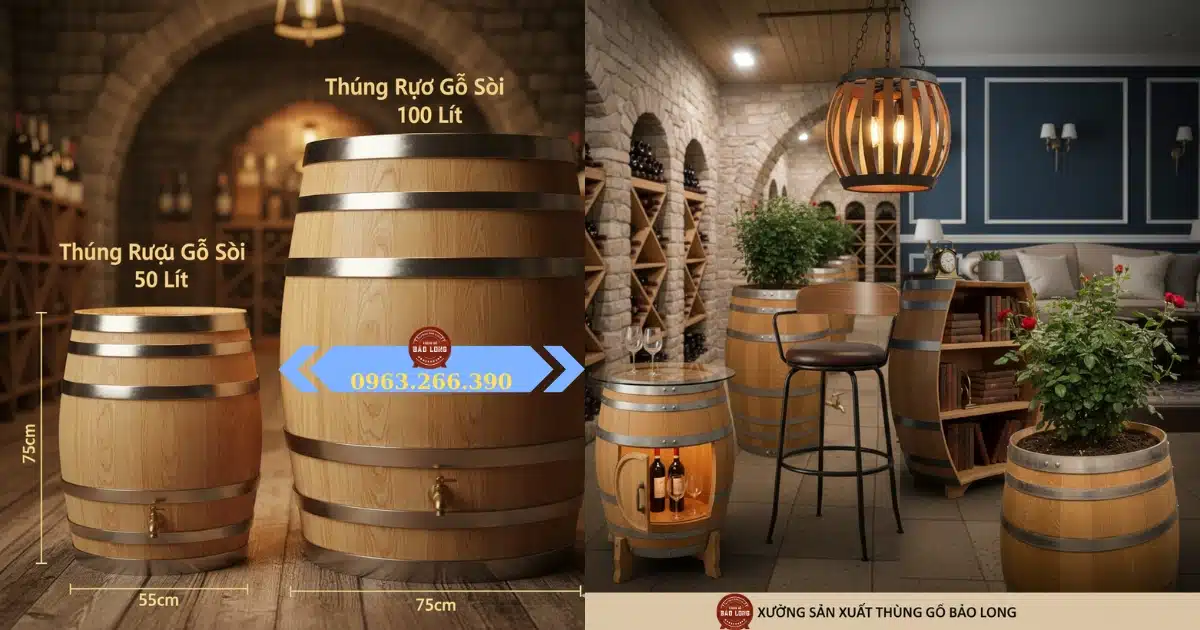 5-Y-tuong-Trang-Tri-Ham-Ruou-hoac-Phong-Khach-Dang-Cap-Voi-Thung-Go-Soi-50L-va-thung-ruou-go-soi-100L