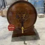 Thùng rượu gỗ sồi 30L sơn giả cổ lỗ to ảnh 4